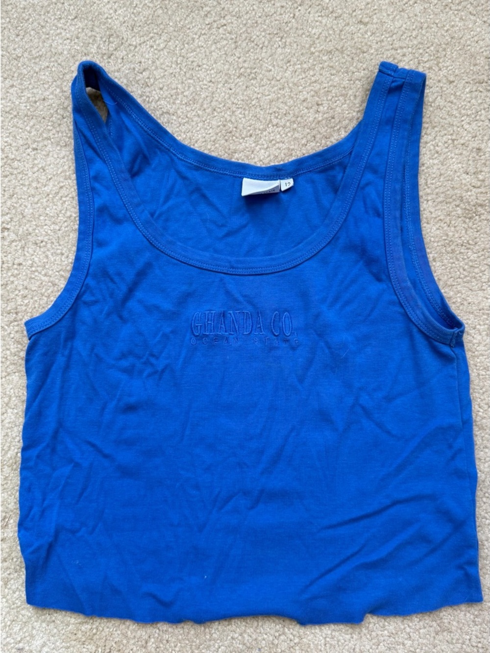 Ghanda Blue Scoop Neck Tank Top